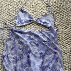SHEIN Purple Tie-Dye Bikini with Triangle Top